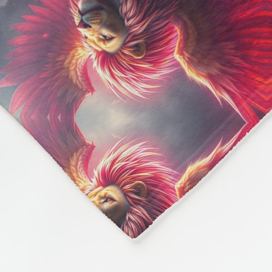 Flammenherz – Der geflügelte Löwe Fleecedecke (Ecke)