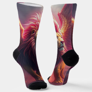 Flammenherz – Der geflügelte Löwe Socken