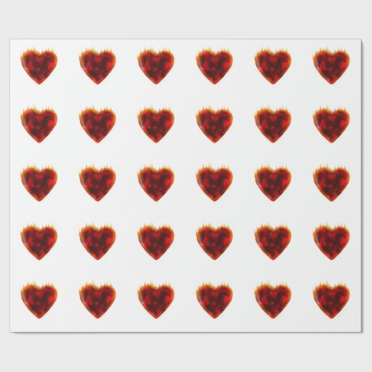 Flammenherz Geschenkpapier (Flach)