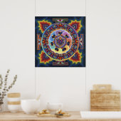 Flammenherz Mandala Poster (Küche)