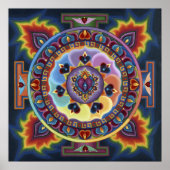 Flammenherz Mandala Poster (Vorne)