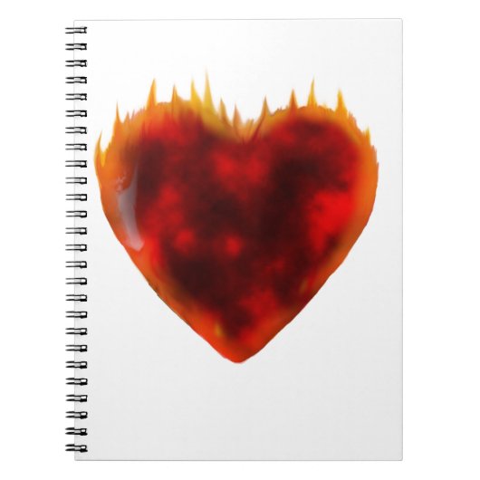 Flammenherz Notizblock (Vorderseite)