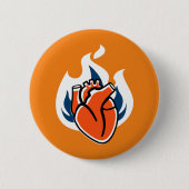 Flammenherz Orange Crush Button (Vorderseite)