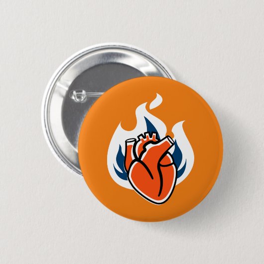 Flammenherz Orange Crush Button (Vorne & Hinten)