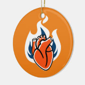 Flammenherz Orange Crush Keramik Ornament (Links)