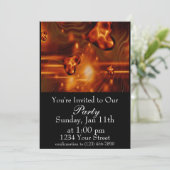 Flammenherz-Party laden Einladung (Stehend Vorderseite)