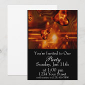 Flammenherz-Party laden Einladung (Vorne/Hinten)