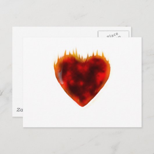 Flammenherz Postkarte (Vorne/Hinten)