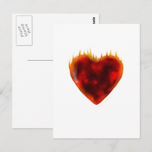 Flammenherz Postkarte (Vorne/Hinten)