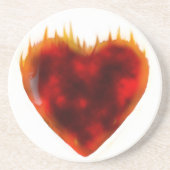 Flammenherz Sandstein Untersetzer (Vorne)