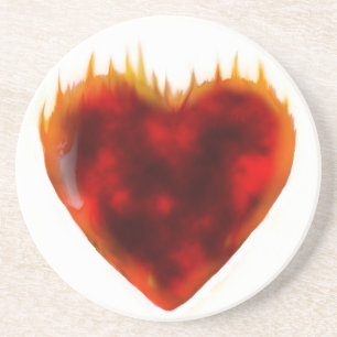 Flammenherz Sandstein Untersetzer
