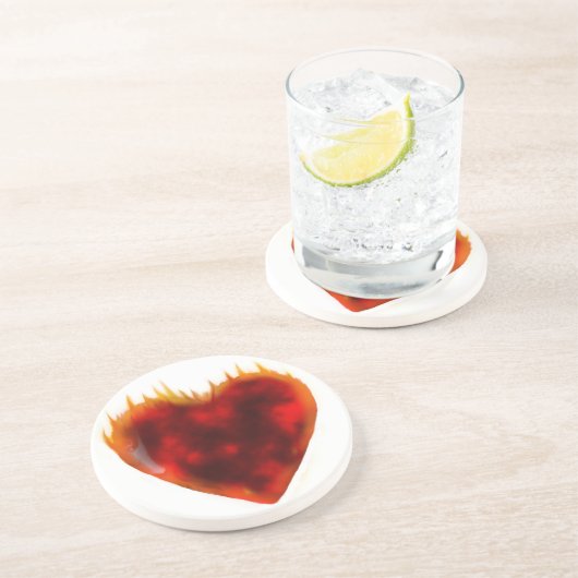 Flammenherz Sandstein Untersetzer (Seite)