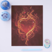 FlammenHerzfeuer dunkelrote Liebe Flammen Herzform Flyer (Einzeln)
