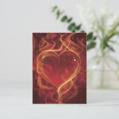 FlammenHerzfeuer dunkelrote Liebe Flammen Herzform Postkarte (Stehend Vorderseite)