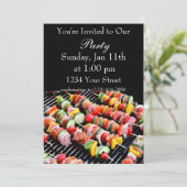 Flammenhütte Kebab einladen Einladung (Stehend Vorderseite)