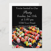 Flammenhütte Kebab einladen Einladung (Vorne/Hinten)