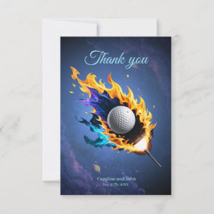 Flammenintensität: Der Golfball im Einsatz. Dankeskarte