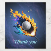 Flammenintensität: Der Golfball im Einsatz. Weinetikett (Einzelnes Label)