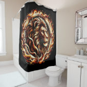 Flammenion im Feuerbrandring Astrologie Duschvorhang (Beispiel)