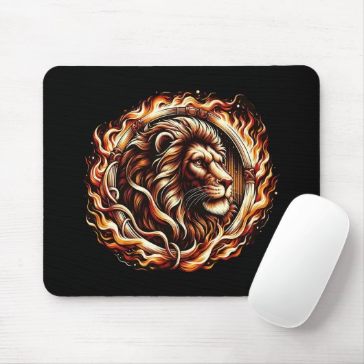 Flammenion im Feuerbrandring Astrologie Mousepad (Mit Mouse)
