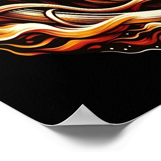 Flammenion im Feuerbrandring Astrologie Poster (Ecke)