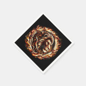 Flammenion im Feuerbrandring Astrologie Serviette (Ecke)