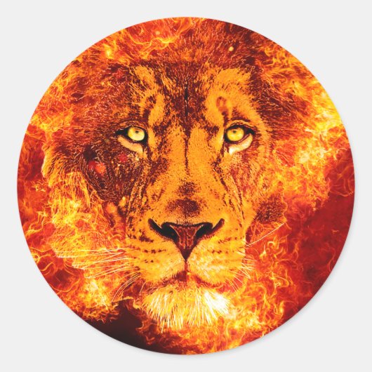 Flammenion von Judah Runder Aufkleber (Vorderseite)