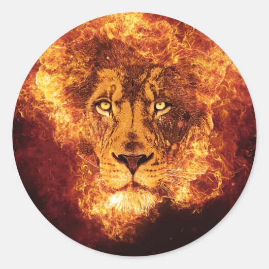 Flammenion von Judah Runder Aufkleber (Vorderseite)