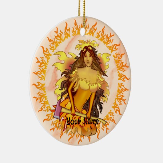 Flammenkampffeuer Keramik Ornament (Rechts)