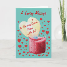 Flammenkerze mit rotem Herz und Liebe