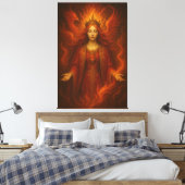 Flammenkönigin des ewigen Feuers – Feuergöttin mit Leinwanddruck (Insitu (Schlafzimmer))
