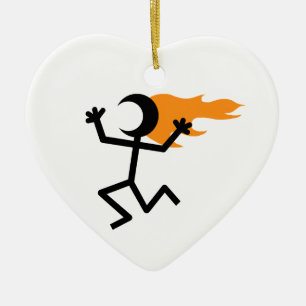 Flammenkopf Keramik Ornament