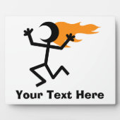 Flammenkopf Stickman Fotoplatte (Vorderseite)