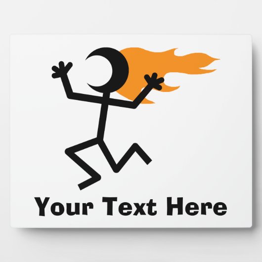 Flammenkopf Stickman Fotoplatte (Vorderseite)