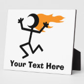 Flammenkopf Stickman Fotoplatte (Seite)