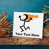 Flammenkopf Stickman Fotoplatte (Seite)