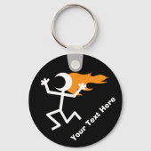 Flammenkopf Stickman Schlüsselanhänger (Vorderseite)