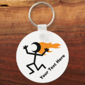 Flammenkopf Stickman Schlüsselanhänger (Rückseite)