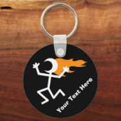Flammenkopf Stickman Schlüsselanhänger (Vorderseite)