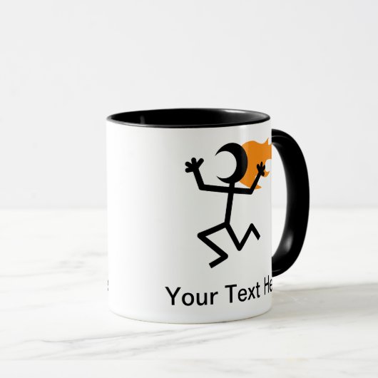 Flammenkopf Stickman Tasse (VorderseiteRechts)