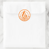 Flammenkreisaufkleber orange runder aufkleber (Tasche)