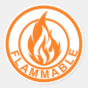 Flammenkreisaufkleber orange runder aufkleber