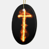 Flammenkreuz Keramikornament (Links)
