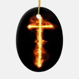 Flammenkreuz Keramikornament