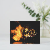 Flammenkugel bei Vollmond-Party Postkarte (Stehend Vorderseite)