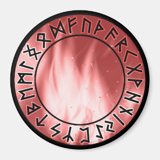 Flammenlaufe, rot [00. weiß] Magnet