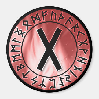 Flammenlaufe, rot [07]. Gebo] Magnet