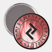 Flammenlaufe, rot [12]. Jera] Magnet (Vorderseite/Rückseite)