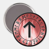Flammenlaufe, rot [17]. Tiwaz] Magnet (Vorderseite/Rückseite)