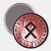 Flammenlaufe, rot [23]. Othala] Magnet (Vorderseite/Rückseite)